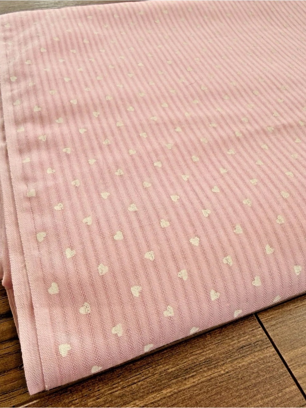 Vintage 80s Baby Pink Tiny Hearts Quilting Cotton Fabric 3 yards + 3" L x 44" W